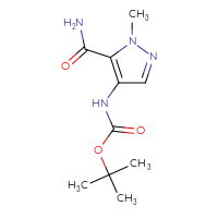 Chemical structure of tert-butyl N-(5-carbamoyl-1-methyl-1H-pyrazol-4-yl)carbamate - CSSB00034561249