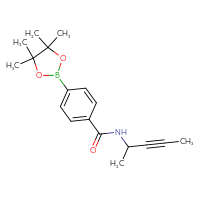 Chemical structure of N-(pent-3-yn-2-yl)-4-(4,4,5,5-tetramethyl-1,3,2-dioxaborolan-2-yl)benzamide - CSSB21331715661