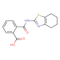 Chemical structure of 2-[(4,5,6,7-tetrahydro-1,3-benzothiazol-2-yl)carbamoyl]benzoic acid - CSSB00026258859