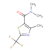 Chemical structure of N,N,4-trimethyl-2-(trifluoromethyl)-1,3-thiazole-5-carboxamide - CSSB00750774853