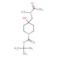 Chemical structure of tert-butyl 4-hydroxy-4-[(N-methylacetamido)methyl]piperidine-1-carboxylate - CSSB06788154869