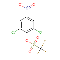 Chemical structure of 2,6-dichloro-4-nitrophenyl trifluoromethanesulfonate - CSSB00153818387