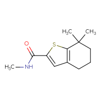 Chemical structure of N,7,7-trimethyl-4,5,6,7-tetrahydro-1-benzothiophene-2-carboxamide - CSSB07122684762