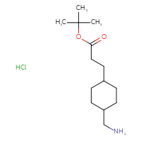 Chemical structure of tert-butyl 3-[4-(aminomethyl)cyclohexyl]propanoate hydrochloride - CSSB21291565889