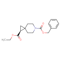 Chemical structure of 6-benzyl 1-ethyl (1S)-6-azaspiro[2.5]octane-1,6-dicarboxylate - CSSB00020646912