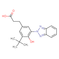 Chemical structure of 3-[3-(2H-1,2,3-benzotriazol-2-yl)-5-tert-butyl-4-hydroxyphenyl]propanoic acid - CSSB00020660234