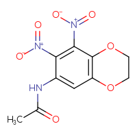 Chemical structure of N-(7,8-dinitro-2,3-dihydro-1,4-benzodioxin-6-yl)acetamide - CSSB00020597751