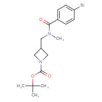 Chemical structure of tert-butyl 3-{[1-(4-bromophenyl)-N-methylformamido]methyl}azetidine-1-carboxylate - CSSB01756034732