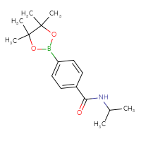 Chemical structure of N-(propan-2-yl)-4-(4,4,5,5-tetramethyl-1,3,2-dioxaborolan-2-yl)benzamide - CSSB00021045234