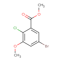Chemical structure of methyl 5-bromo-2-chloro-3-methoxybenzoate - CSSB00020646091