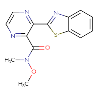 Chemical structure of 3-(1,3-benzothiazol-2-yl)-N-methoxy-N-methylpyrazine-2-carboxamide - CSSB02061063419