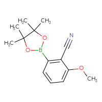 Chemical structure of 2-methoxy-6-(4,4,5,5-tetramethyl-1,3,2-dioxaborolan-2-yl)benzonitrile - CSSB00010144373