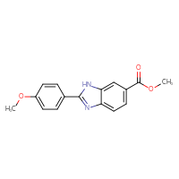 Chemical structure of methyl 2-(4-methoxyphenyl)-1H-1,3-benzodiazole-6-carboxylate - CSSB01416620024