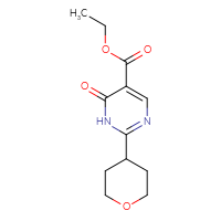 Chemical structure of ethyl 2-(oxan-4-yl)-6-oxo-1,6-dihydropyrimidine-5-carboxylate - CSSB00001269251