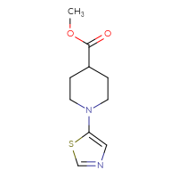 Chemical structure of methyl 1-(1,3-thiazol-5-yl)piperidine-4-carboxylate - CSSB06728292526