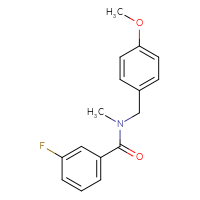 Chemical structure of 3-fluoro-N-[(4-methoxyphenyl)methyl]-N-methylbenzamide - CSSB00048502224