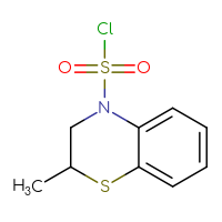 Chemical structure of 2-methyl-3,4-dihydro-2H-1,4-benzothiazine-4-sulfonyl chloride - CSSB14959847361