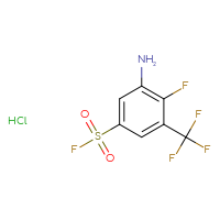 Chemical structure of 3-amino-4-fluoro-5-(trifluoromethyl)benzene-1-sulfonyl fluoride hydrochloride - CSSB20963522124