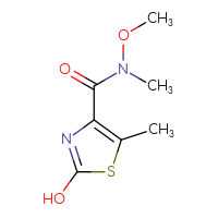 Chemical structure of 2-hydroxy-N-methoxy-N,5-dimethyl-1,3-thiazole-4-carboxamide - CSSB01148880556