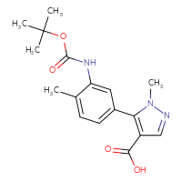 Chemical structure of 5-(3-{[(tert-butoxy)carbonyl]amino}-4-methylphenyl)-1-methyl-1H-pyrazole-4-carboxylic acid - CSSB00103053365