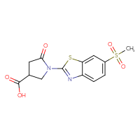 Chemical structure of 1-(6-methanesulfonyl-1,3-benzothiazol-2-yl)-5-oxopyrrolidine-3-carboxylic acid - CSSB00138414811