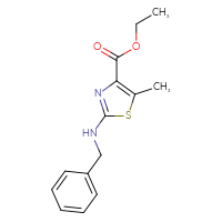 Chemical structure of ethyl 2-(benzylamino)-5-methyl-1,3-thiazole-4-carboxylate - CSSB00000184468