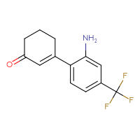 Chemical structure of 3-[2-amino-4-(trifluoromethyl)phenyl]cyclohex-2-en-1-one - CSSB06583536731