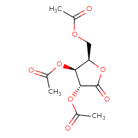 Chemical structure of [(2R,3S,4R)-3,4-bis(acetyloxy)-5-oxooxolan-2-yl]methyl acetate - CSSB00020621999