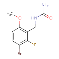 Chemical structure of [(3-bromo-2-fluoro-6-methoxyphenyl)methyl]urea - CSSB21432561663