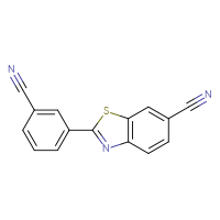 Chemical structure of 2-(3-cyanophenyl)-1,3-benzothiazole-6-carbonitrile - CSSB06587511732
