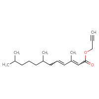 Chemical structure of prop-2-yn-1-yl 3,7,11-trimethyldodeca-2,4-dienoate - CSSB14823723279