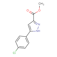 Chemical structure of methyl 5-(4-chlorophenyl)-1H-pyrazole-3-carboxylate - CSSB00000216310