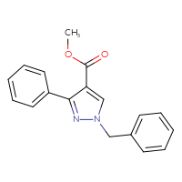 Chemical structure of methyl 1-benzyl-3-phenyl-1H-pyrazole-4-carboxylate - CSSB02077614198