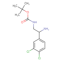 Chemical structure of tert-butyl N-[2-amino-2-(3,4-dichlorophenyl)ethyl]carbamate - CSSB00010014646