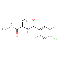 Chemical structure of 2-[(4-chloro-2,5-difluorophenyl)formamido]-N-methylpropanamide - CSSB02006617001