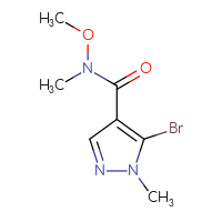 Chemical structure of 5-bromo-N-methoxy-N,1-dimethyl-1H-pyrazole-4-carboxamide - CSSB00015247539