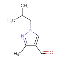 Chemical structure of 3-methyl-1-(2-methylpropyl)-1H-pyrazole-4-carbaldehyde - CSSB00011263426