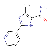 Chemical structure of 4-methyl-2-(pyridin-3-yl)-1H-imidazole-5-carboxamide - CSSB02270738972