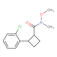 Chemical structure of 2-(2-chlorophenyl)-N-methoxy-N-methylcyclobutane-1-carboxamide - CSSB01072297674