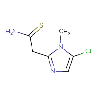 Chemical structure of 2-(5-chloro-1-methyl-1H-imidazol-2-yl)ethanethioamide - CSSB00000054984