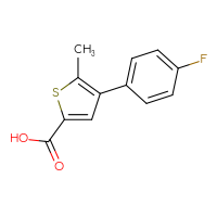 Chemical structure of 4-(4-fluorophenyl)-5-methylthiophene-2-carboxylic acid - CSSB00000684434