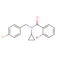 Chemical structure of 2-bromo-N-cyclopropyl-N-[(4-fluorophenyl)methyl]benzamide - CSSB00105546205