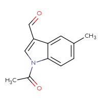 Chemical structure of 1-acetyl-5-methyl-1H-indole-3-carbaldehyde - CSSB00010201330