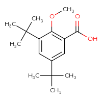 Chemical structure of 3,5-di-tert-butyl-2-methoxybenzoic acid - CSSB00020649464