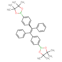 Chemical structure of 2-(4-{1,2-diphenyl-2-[4-(4,4,5,5-tetramethyl-1,3,2-dioxaborolan-2-yl)phenyl]ethenyl}phenyl)-4,4,5,5-tetramethyl-1,3,2-dioxaborolane - CSSB06256037336