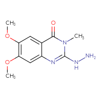 Chemical structure of 2-hydrazinyl-6,7-dimethoxy-3-methyl-3,4-dihydroquinazolin-4-one - CSSB00020595564