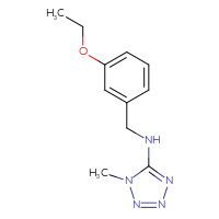 Chemical structure of N-[(3-ethoxyphenyl)methyl]-1-methyl-1H-1,2,3,4-tetrazol-5-amine - CSSB00000396599