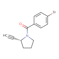 Chemical structure of (2R)-1-(4-bromobenzoyl)-2-ethynylpyrrolidine - CSSB02147421717