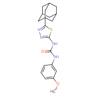 Chemical structure of 3-[5-(adamantan-1-yl)-1,3,4-thiadiazol-2-yl]-1-(3-methoxyphenyl)urea - CSSB00121611593