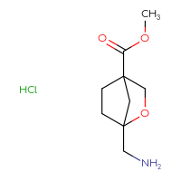 Chemical structure of methyl 1-(aminomethyl)-2-oxabicyclo[2.2.1]heptane-4-carboxylate hydrochloride - CSSB00133013793